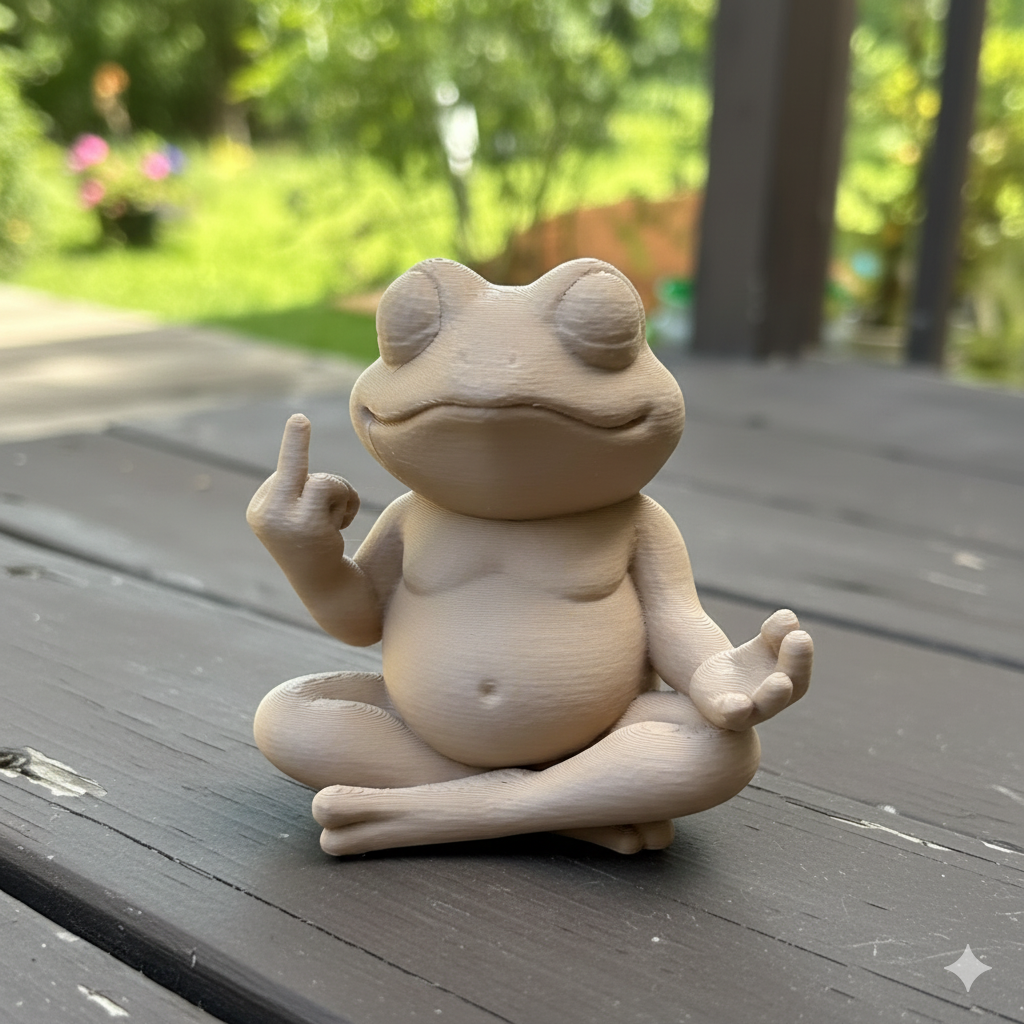 🐸🐸 The Meditative Frog Menace – 3D Printed Sculpture