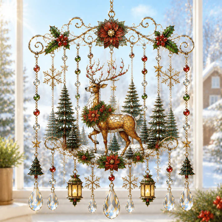 🎄🎄🎐Handmade Christmas Stained Glass Window Hanging