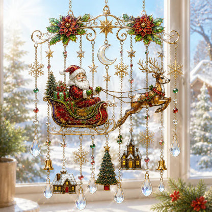 🎄🎄🎐Handmade Christmas Stained Glass Window Hanging