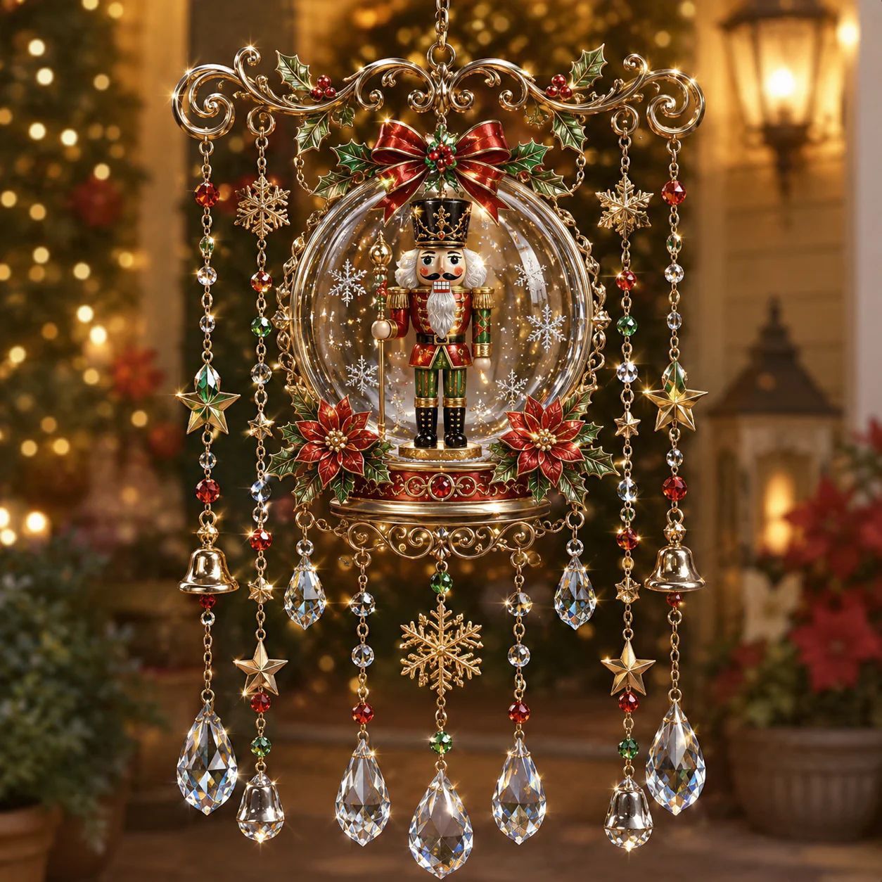 🎄🎄🎐Handmade Christmas Stained Glass Window Hanging