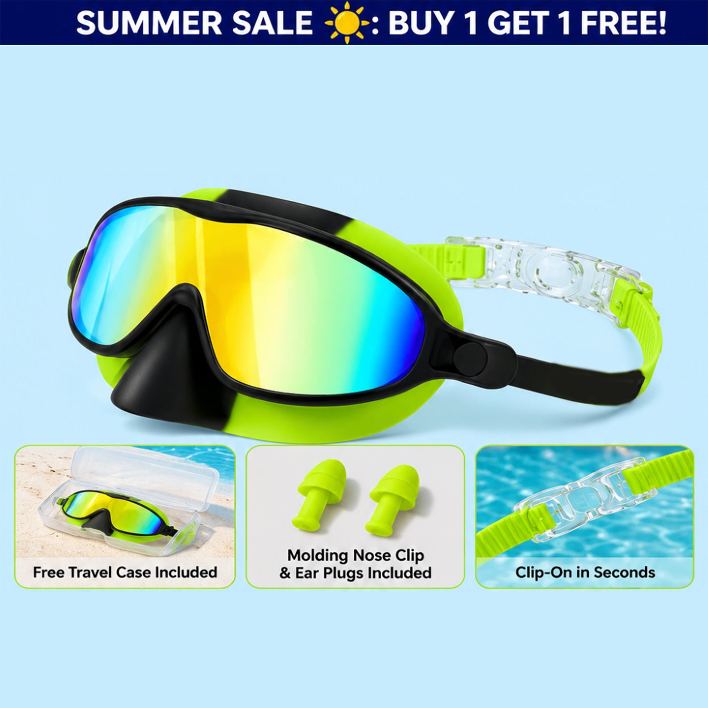🏊  TibaToes™ Kids Swim Goggles Collection