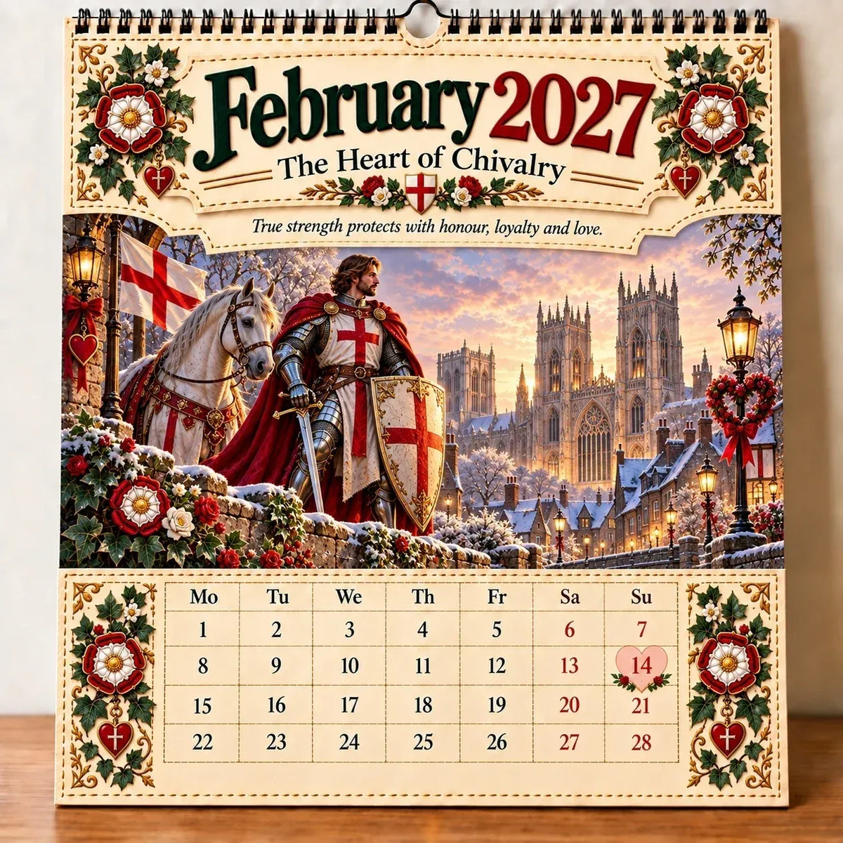 🗡️🐉 2027 England St George “Faith, Courage & Protection” Wall Calendar📅