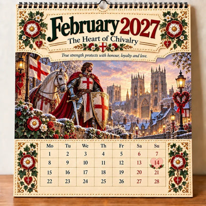 🗡️🐉 2027 England St George “Faith, Courage & Protection” Wall Calendar📅