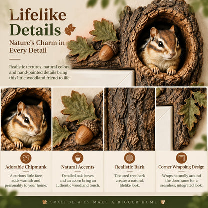 🎅 🎅2026 Christmas Gift 50% Off--⏰LAST DAY 50% OFF 🐿️ 3D Chipmunk Tree Hollow Door Topper | Woodland Animal Doorway Decor For Cozy Nature Homes