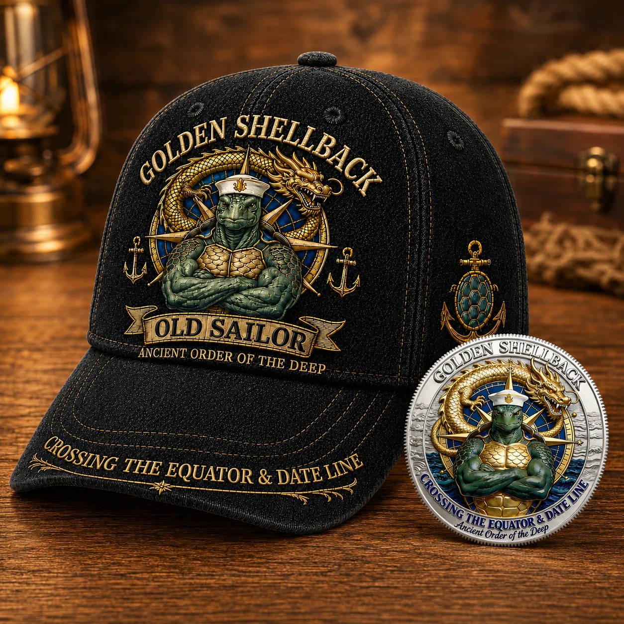 ⭐⭐2026 USA Sale: Up to 50% OFF - 🔥Golden Shellback Cap