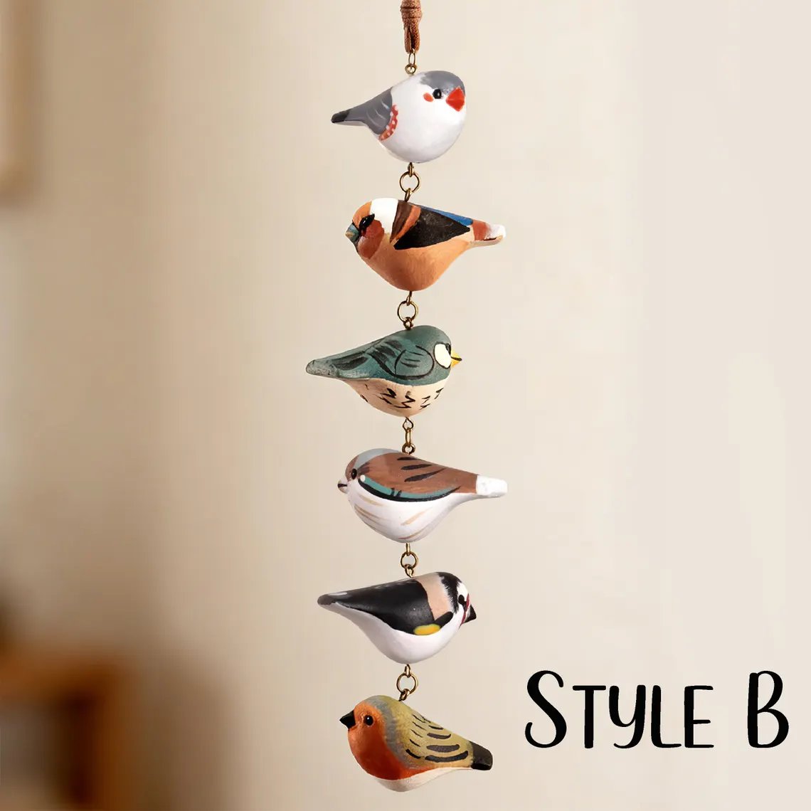 🐦🐦Rustic Hand Painted Bird Ornament, Handcrafted Wooden Colorful Birds🎁Buy 2 Free Shipping