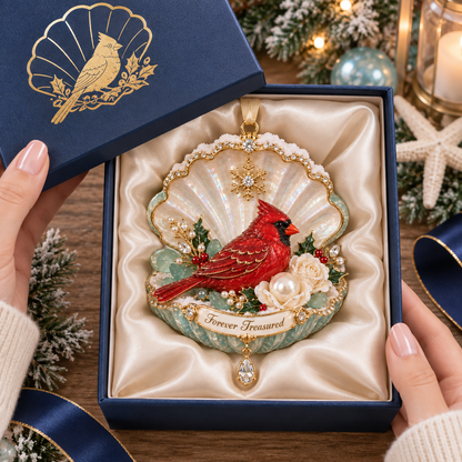 🎅 2026 Christmas Gift 50% Off--Forever Treasured –  Coastal Cardinal Christmas Memorial Ornament Set