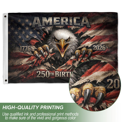 🦅🦅1776-2026 USA 250th Anniversary Flag – Patriotic Eagle Double Sided House Flag