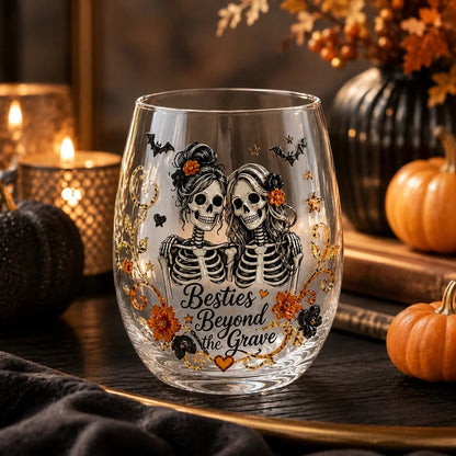 🎃Best Friend Skeleton Glass Cup
