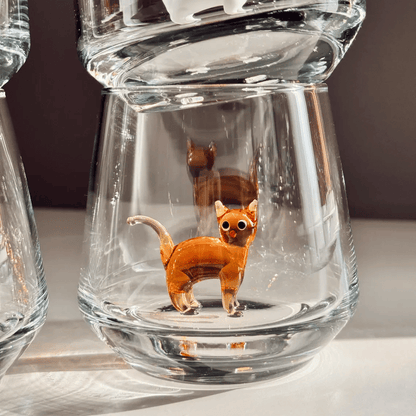 🐱 Handmade Murano Glass Cat Wine Glass