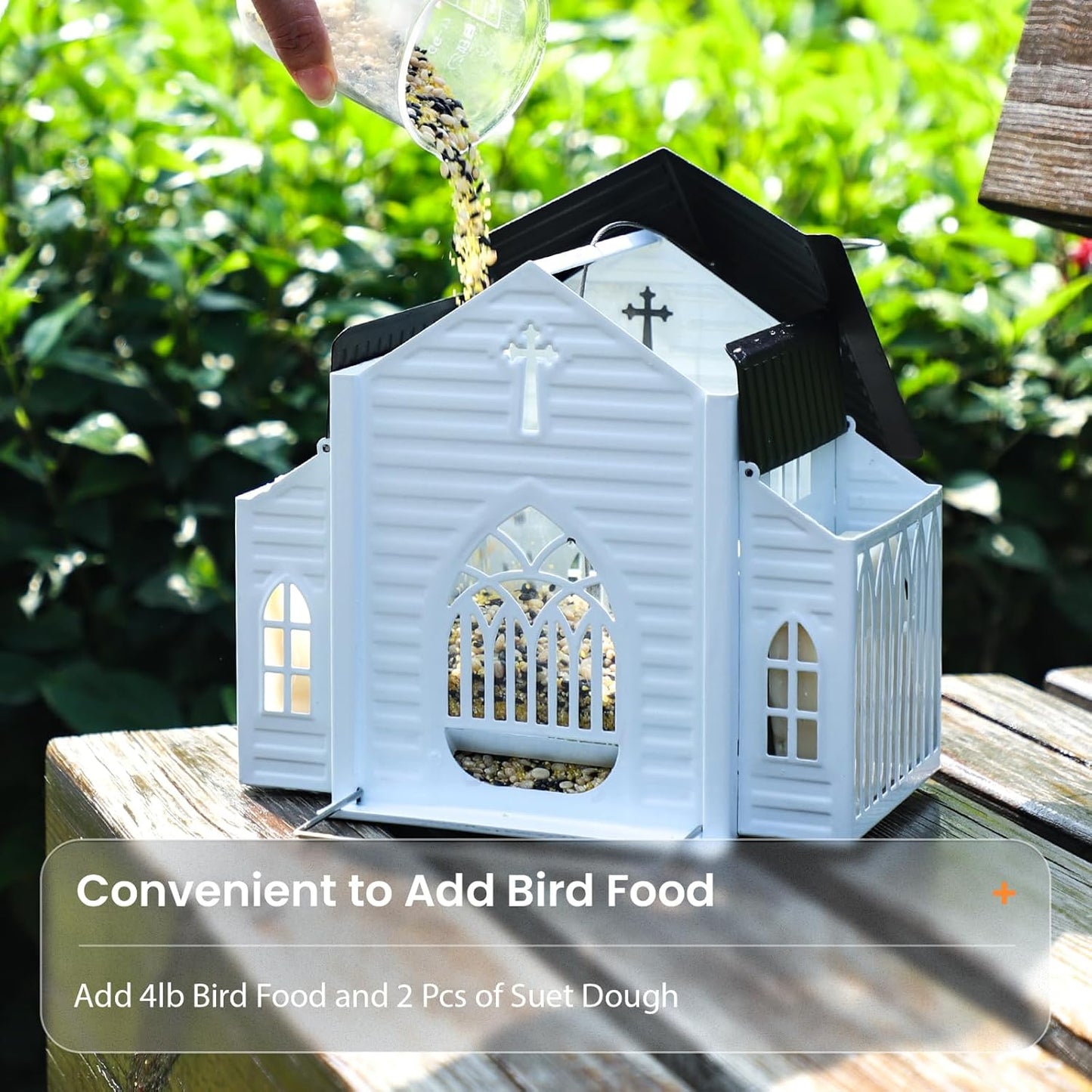 ✝️✝️Last Day 50% OFF-🔥Church-Shaped Metal Solar Bird Feeder🎁Buy 2 Free Shipping