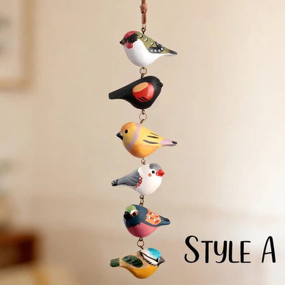 🐦🐦Rustic Hand Painted Bird Ornament, Handcrafted Wooden Colorful Birds🎁Buy 2 Free Shipping
