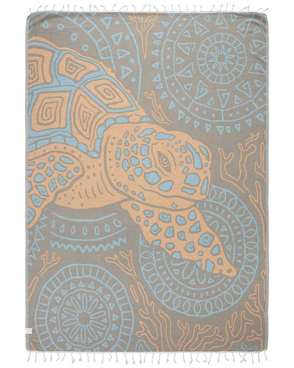 🏖️Daisy Turtle Turkish Cotton Beach Towel – Oversized Sand Resistant Quick Dry Towel