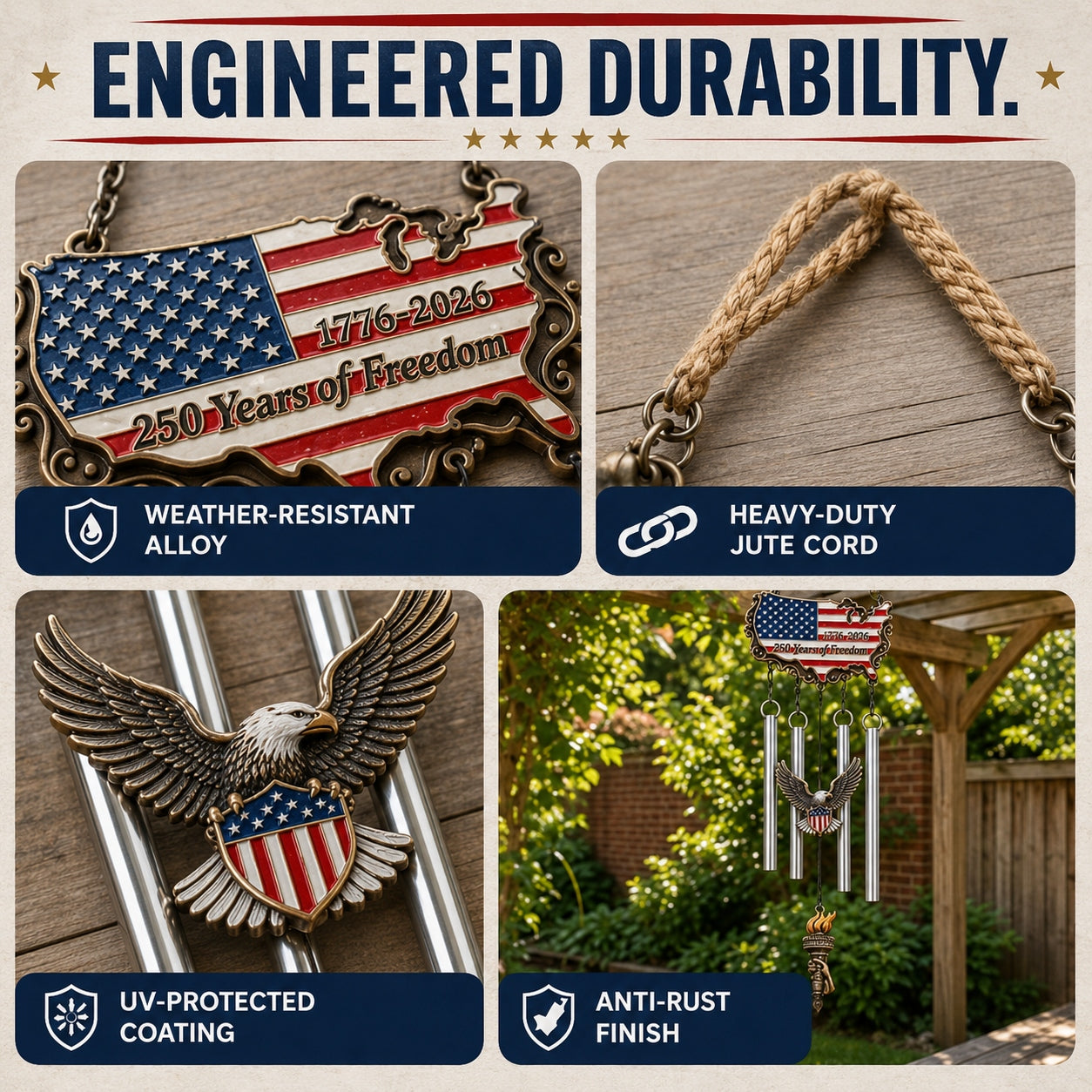 🎐🎐🇺🇸 250 Anniversary Freedom Memorial Wind Chime