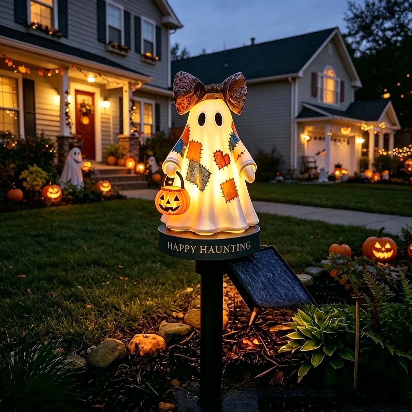 🔥🔥TODAY'S SPECIAL OFFER-50% OFF 🔥Lighted Vintage Patchwork Ghost Solar Garden Light