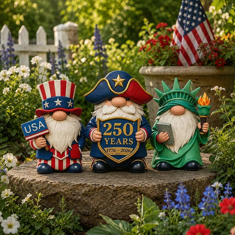 ❤️❤️Patriotic-Themed Gnome Statue