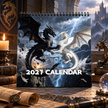 🐉🐉Dragons  2027 Wall Calendar – 12-Month Epic Fantasy Dragon Calendar, Mystical Legendary Art Hanging Planner for Dragon Lovers