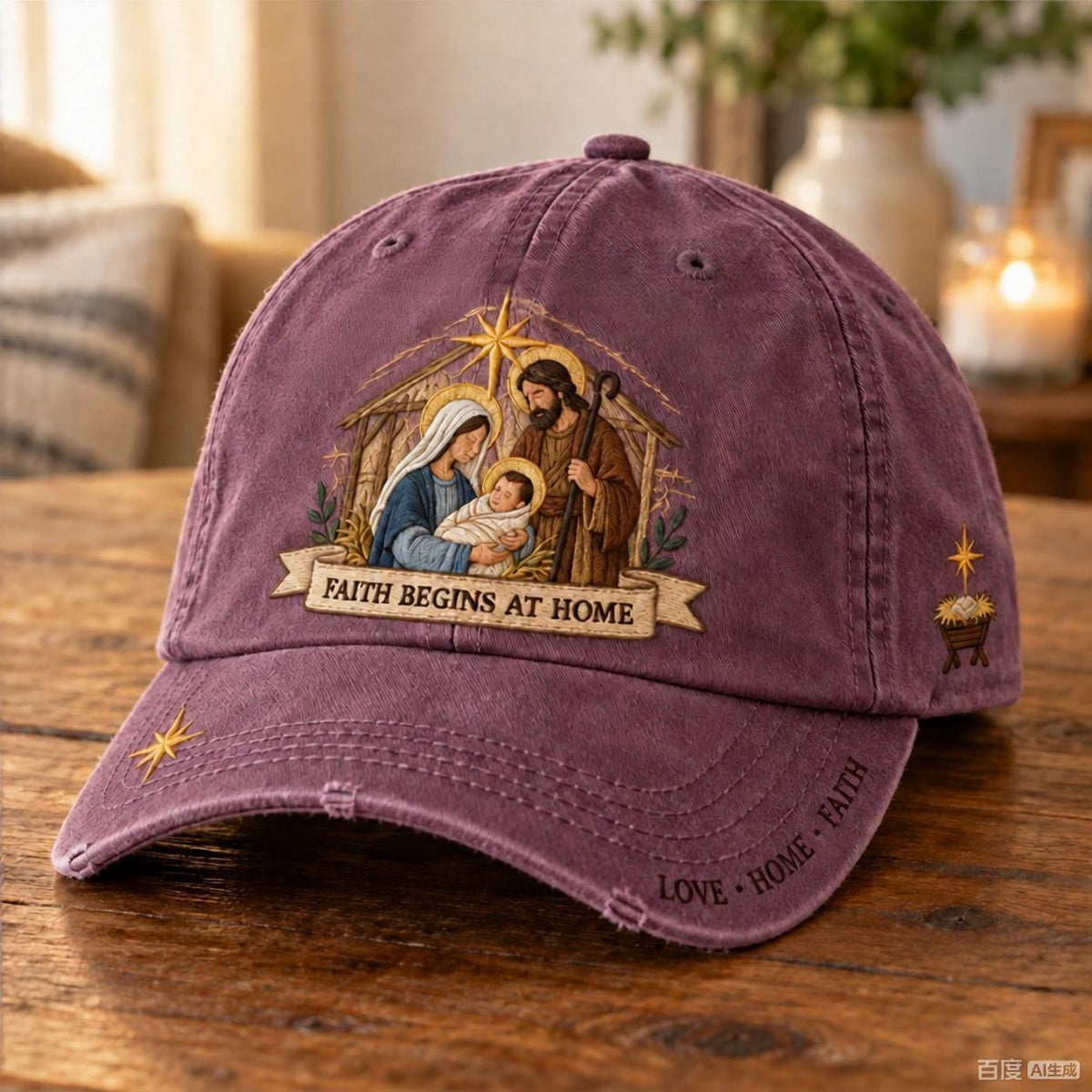 ✝️ ✝️Holy Family Faith Begins At Home Baseball Cap