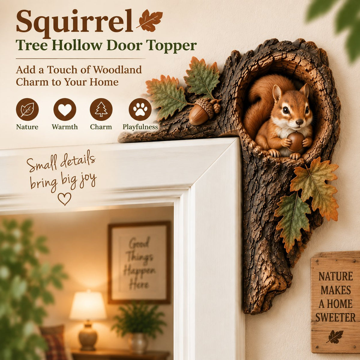 🎅 🎅2026 Christmas Gift 50% Off--⏰LAST DAY 50% OFF 🐿️ 3D Chipmunk Tree Hollow Door Topper | Woodland Animal Doorway Decor For Cozy Nature Homes