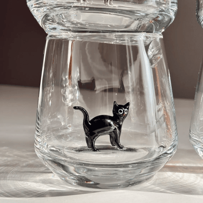 🐱 Handmade Murano Glass Cat Wine Glass