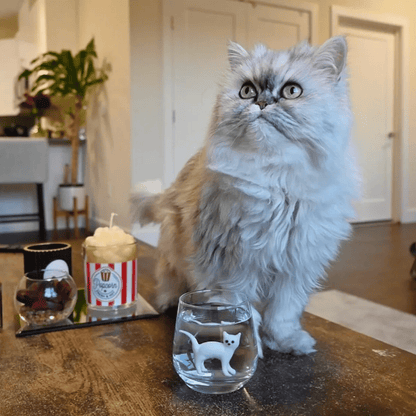 🐱 Handmade Murano Glass Cat Wine Glass