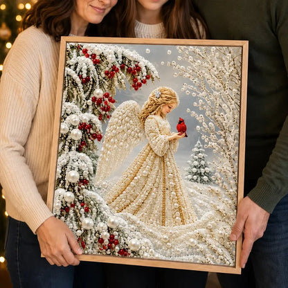 🎅🎅🎄 Premium 3D Pearl Christmas Reindeer Diamond Painting Art Kit |  Luxury Flocked Canvas with Scratch-Resistant Non-Fading Pearl Beads DIY Holiday Decor⛄️❄️