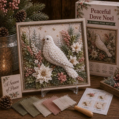 🔥 LAST DAY 49% OFF – 🎄🧵 Premium 3D Christmas Fabric Poke Art Kit | No-Sew Holiday Craft with Pre-Punched Board, Fabric Squares & Display Stand 🎅✨