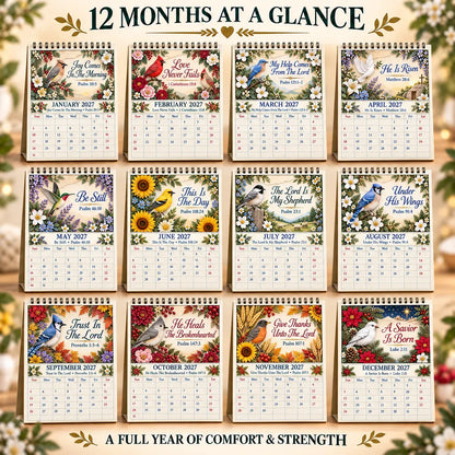 ✝️ 3D Christian Calendar 2027 | 12 Scripture Designs with Nature Scenes, Birds & Flowers for Faith-Filled Homes & Meaningful Gifts 🎁