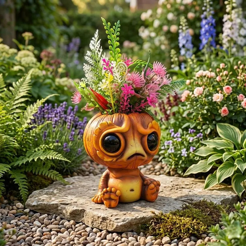 🌸🌸Unique Resin Sitting Planter Cute Animal Flower Pot Succulent Container Decorative Garden Sculpture Indoor Outdoor Pot Gift for Plant Lover