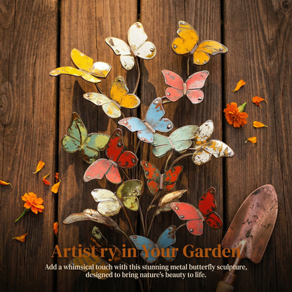 🦋🦋Multicolored Metal Butterfly Garden Stake