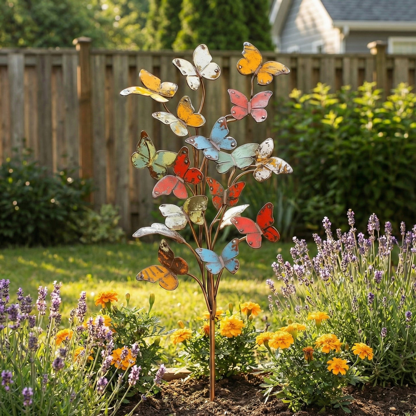 🦋🦋Multicolored Metal Butterfly Garden Stake