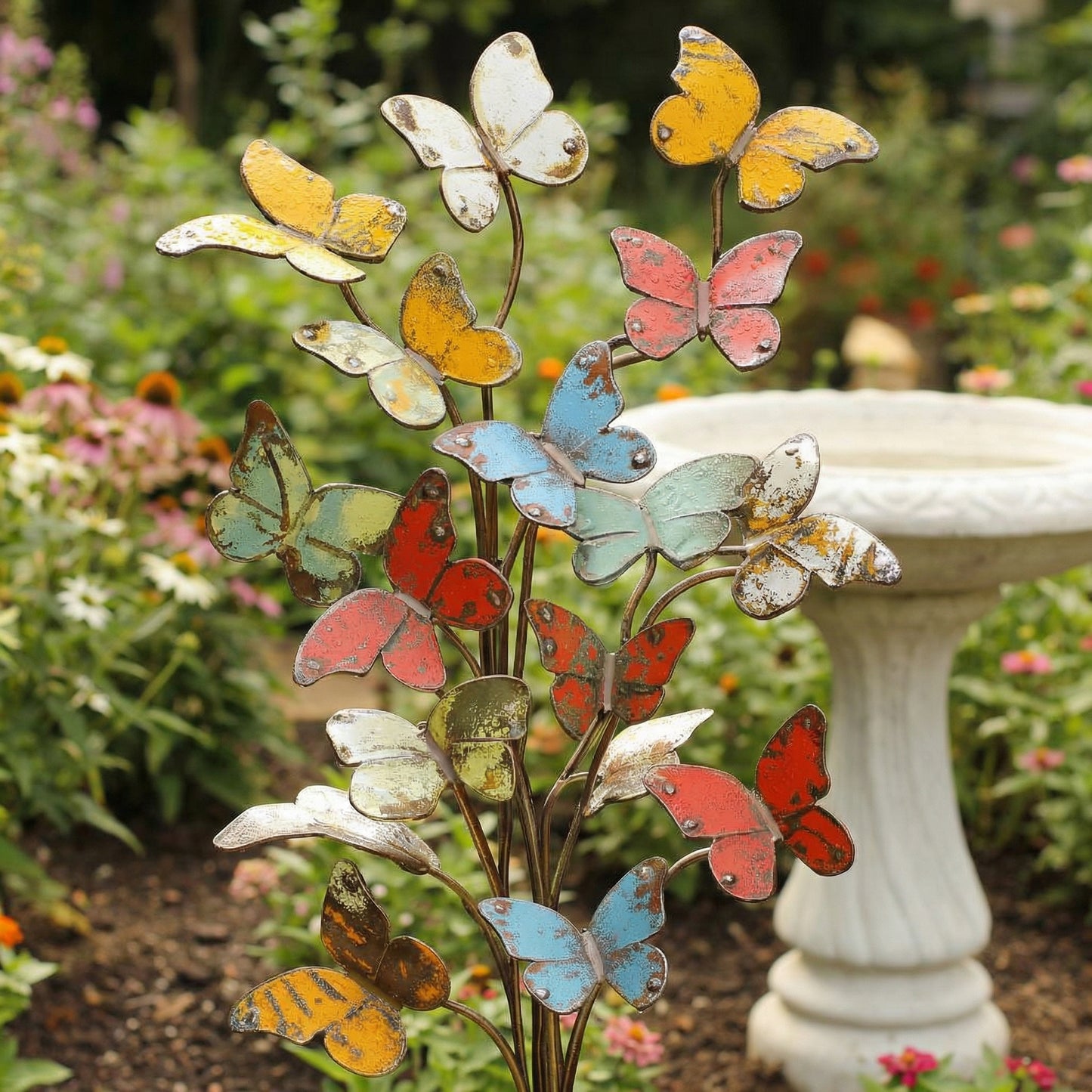 🦋🦋Multicolored Metal Butterfly Garden Stake