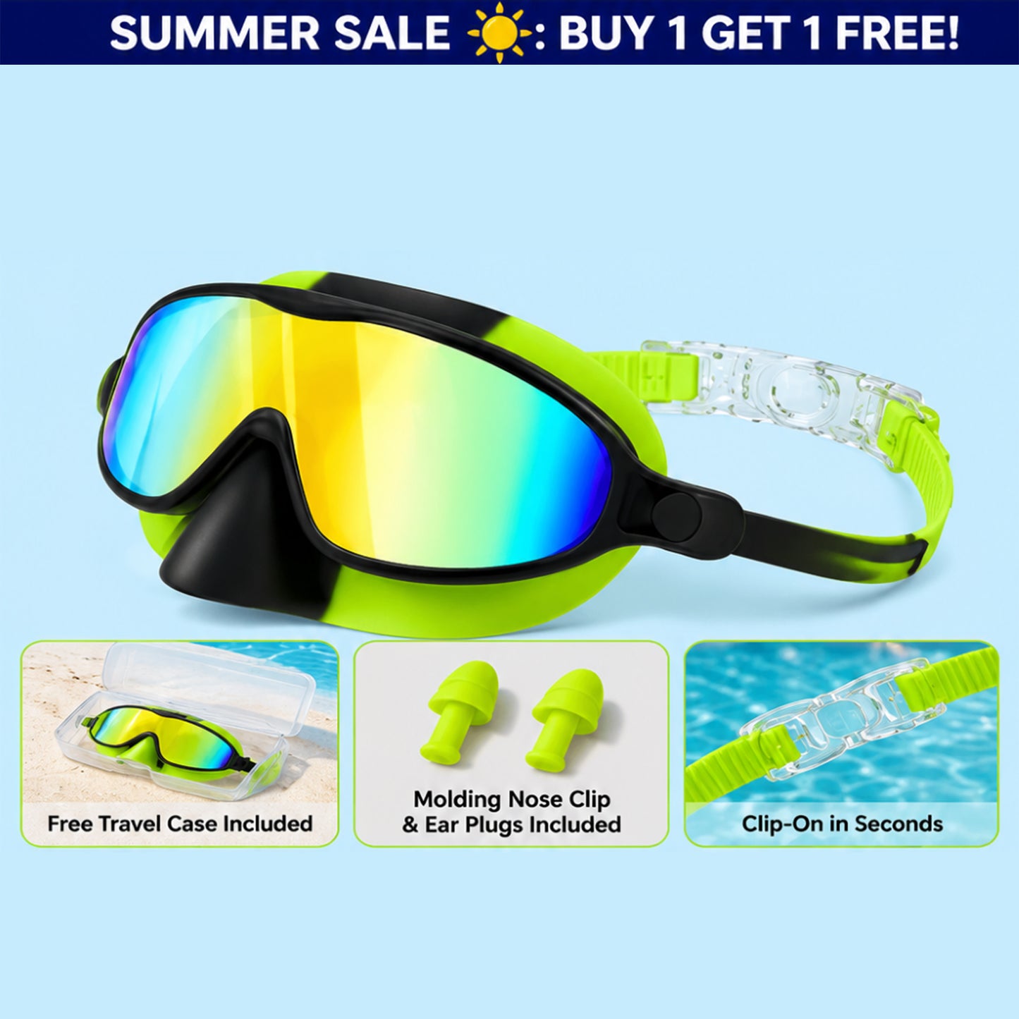 🏊  TibaToes™ Kids Swim Goggles Collection